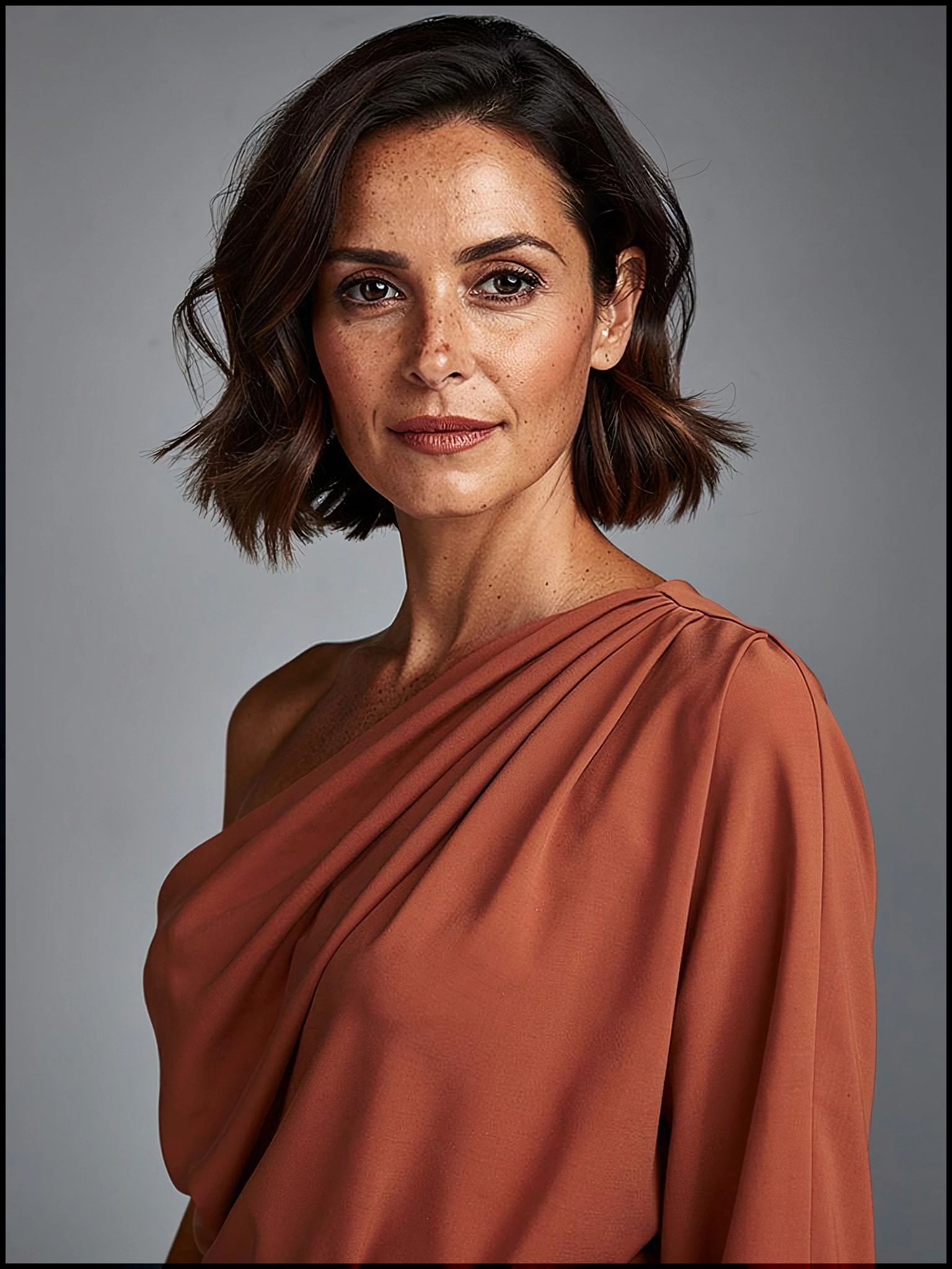 Woman wearing the terracotta palette color